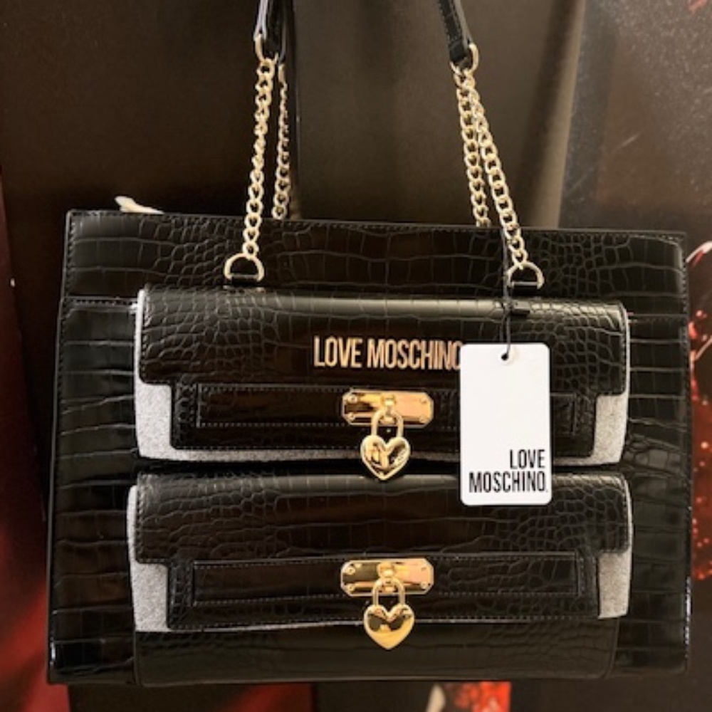MOSCHINO TOTE WITH DOUBLE FRONT POCKETS